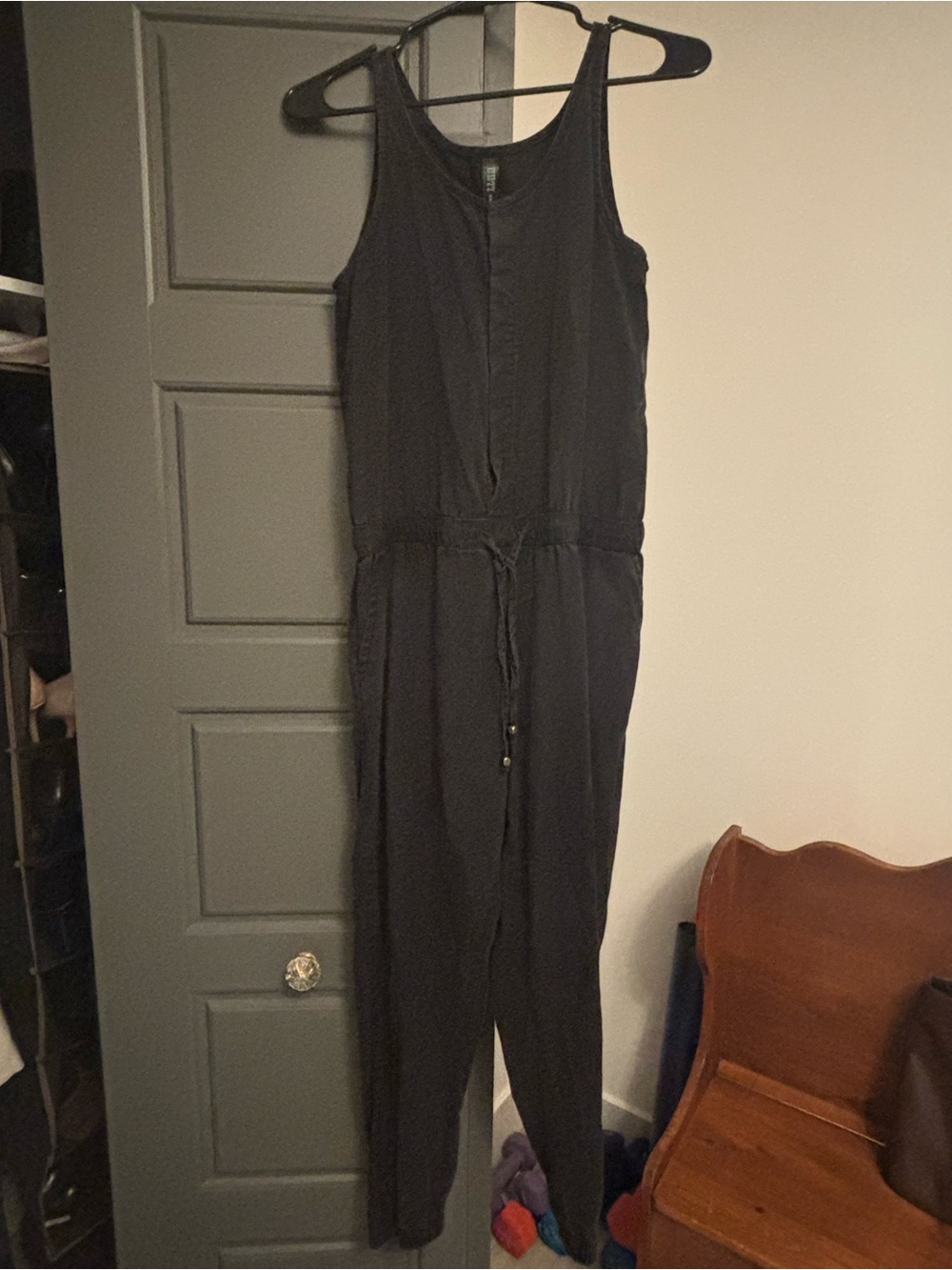 3 for $30! Black Sleeveless Jumpsuit with Drawstring Waist